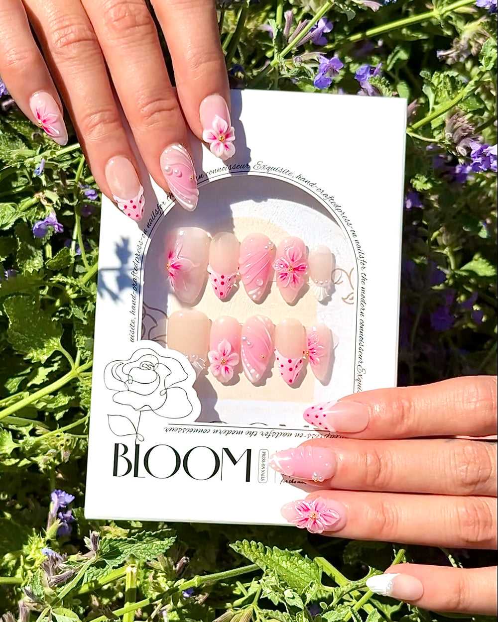 Dot Dot Darling handmade medium almond press-on nails by Bloom Nails, photo 2