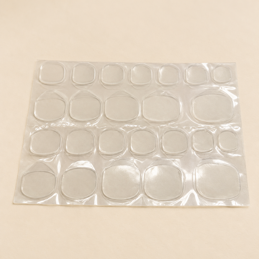 Clear sticky tabs included in the Complete Salon Prep Kit