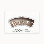 Bloom Champagne Wishes press-on toenails (pearly champagne with glitter accents) in the Bloom box