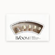 Bloom Ivory Heirloom press-on toenails (ivory with pearl and crystal cluster) in the Bloom box