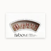 Bloom Tied in Rouge press-on toenails (red bows and dots on sheer pink) in the Bloom box