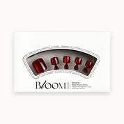 Bloom Midnight Merlot press-on toenails (burgundy wine-red cat-eye) in the Bloom box