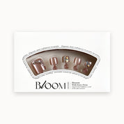 Bloom Rosé Bijou press-on toenails (rosy mauve shimmer with crystals) in the Bloom box