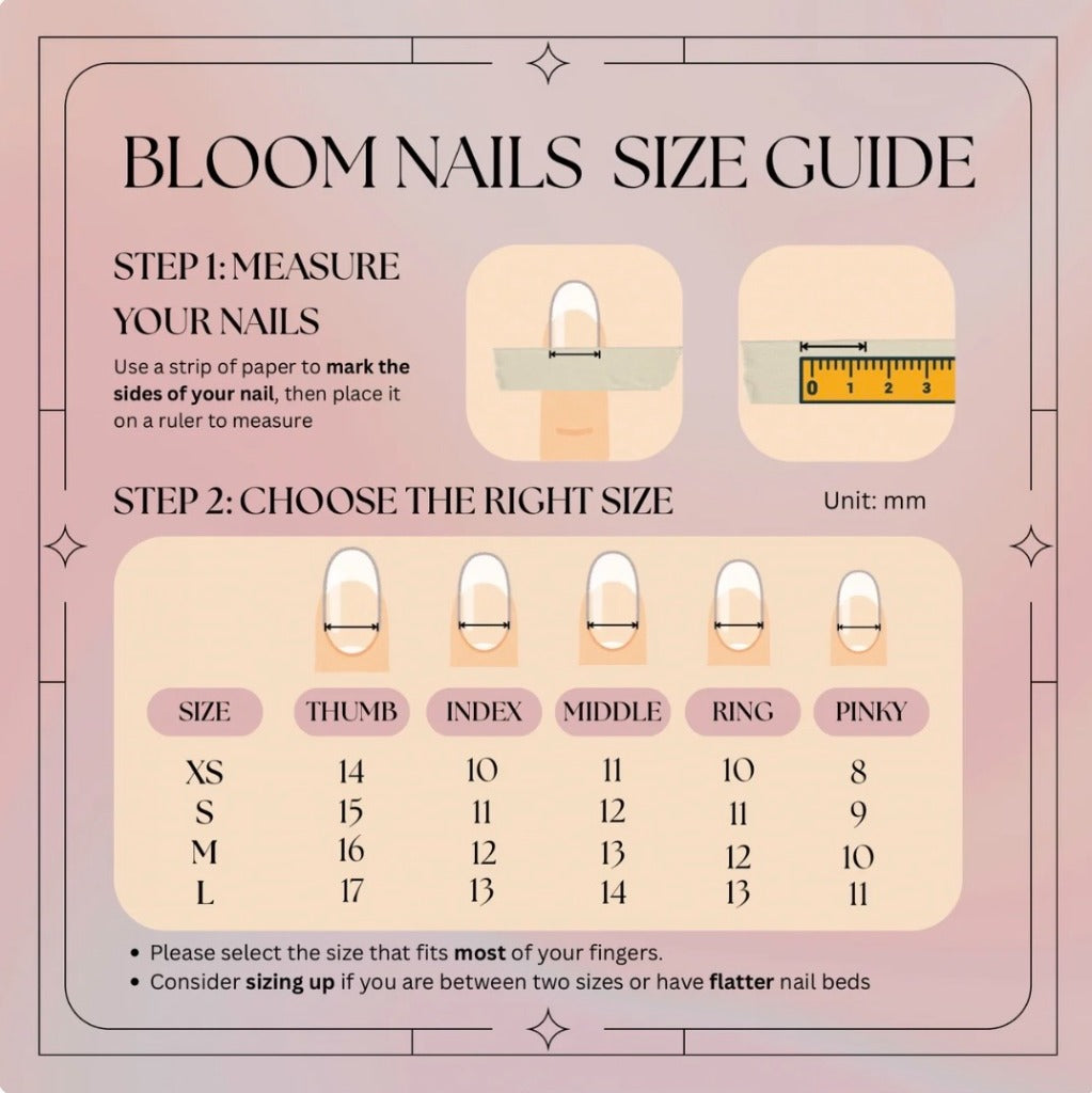 Bloom Nails Official Size Guide